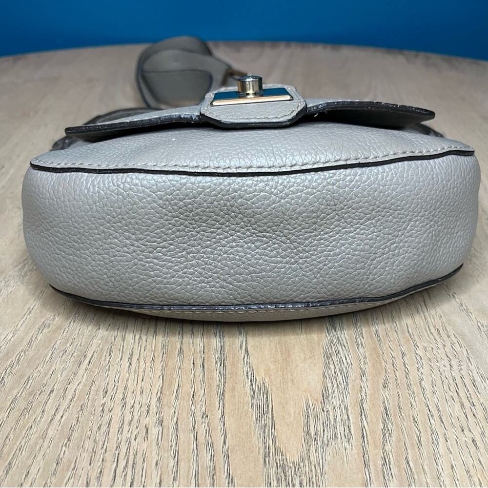 Furla Jo Gray Pebbled Leather Crossbody Micro Mini Bag - Picture 4 of 9